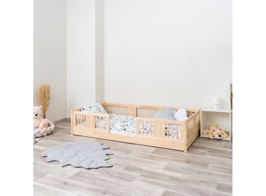 Detská Montessori posteľ z masívu borovice LUNA - 200x90 cm