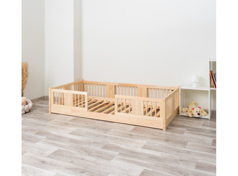 Detská Montessori posteľ z masívu borovice LUNA - 180x80 cm