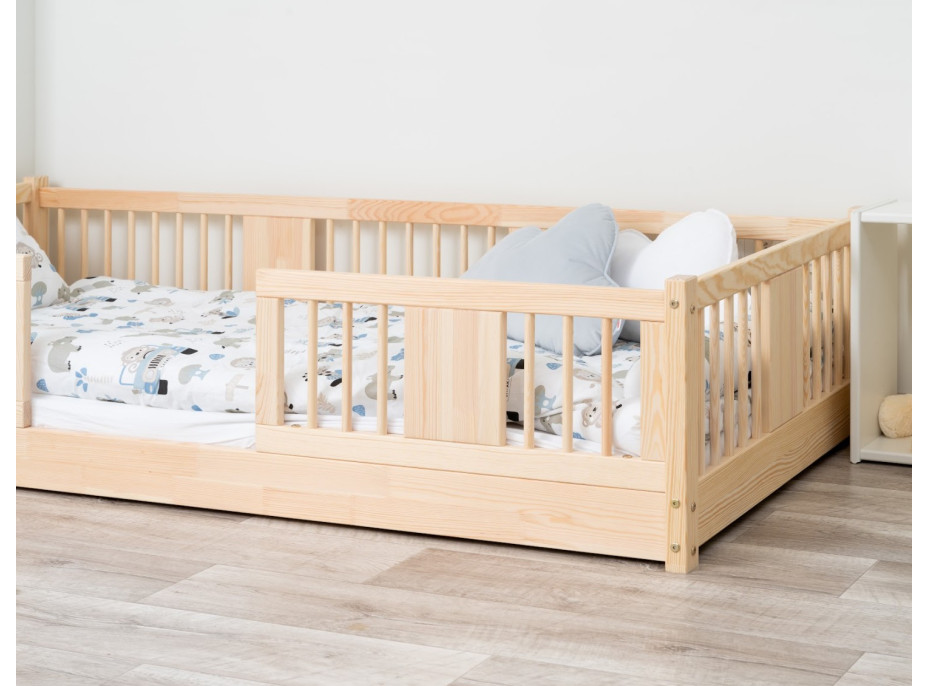 Detská Montessori posteľ z masívu borovice LUNA - 180x80 cm