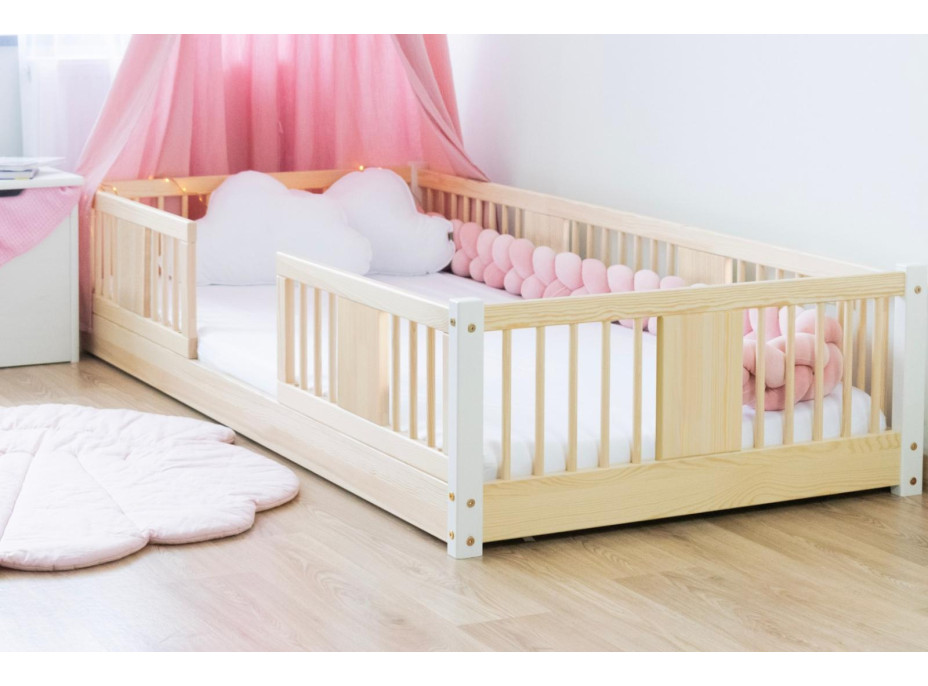 Detská Montessori posteľ z masívu borovice LUNA - 160x80 cm