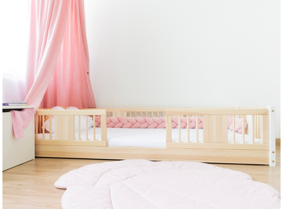 Detská Montessori posteľ z masívu borovice LUNA - 180x80 cm