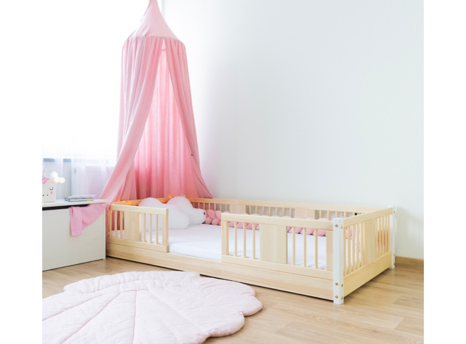 Detská Montessori posteľ z masívu borovice LUNA - 180x80 cm