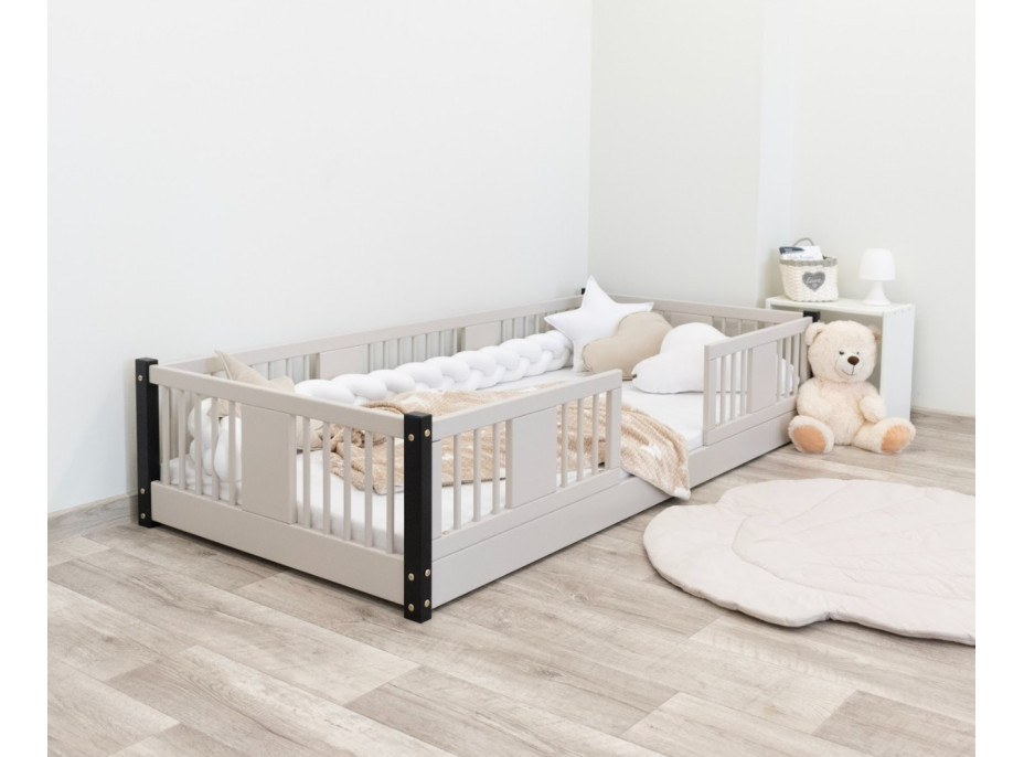 Detská Montessori posteľ z masívu borovice LUNA - 190x90 cm