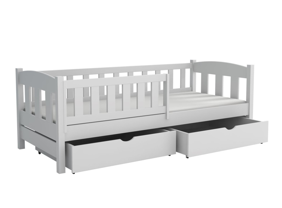 Detská posteľ z masívu borovice BEN so šuplíkmi - 180x80 cm - ŠEDÁ