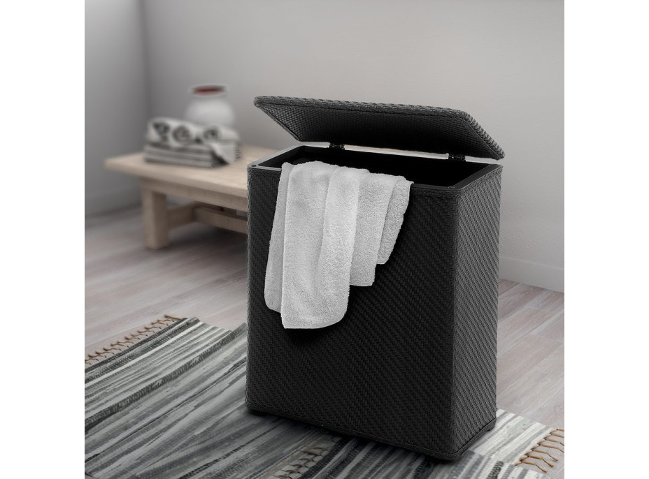 Gedy AMBROGIO kôš na bielizeň 50x55x28 cm, čierna 203814