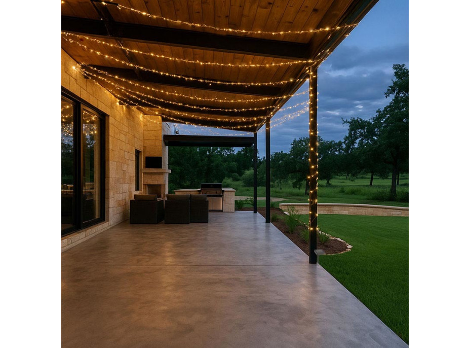 Solight LED solárna reťaz, 200LED, 22m, teplá biela