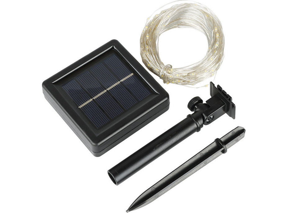 Solight LED solárna reťaz, 200LED, 22m, teplá biela