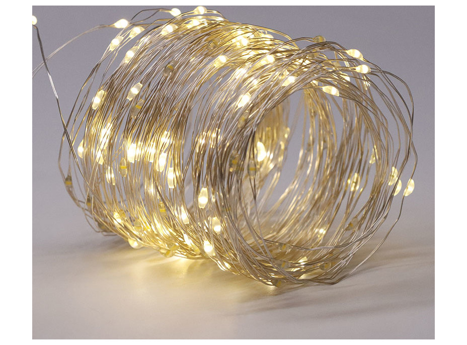 Solight LED solárna reťaz, 200LED, 22m, teplá biela