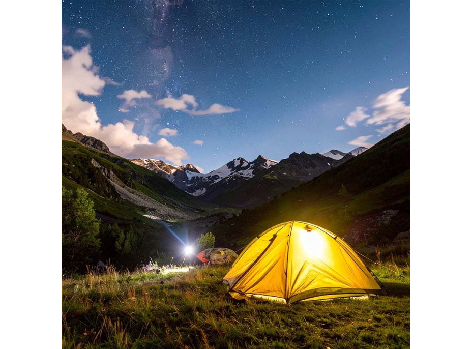 Solight LED nabíjacie svietidlo s displejom, 200lm, zoom, Li-Ion