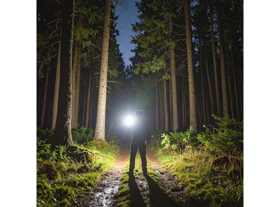 Solight LED nabíjacie svietidlo s displejom, 200lm, zoom, Li-Ion