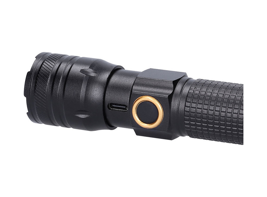 Solight LED nabíjacie svietidlo s displejom, 200lm, zoom, Li-Ion