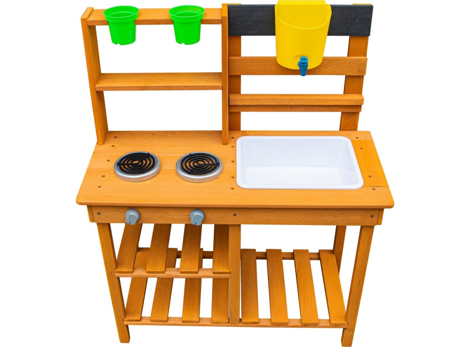 2Kids Toys Drevená záhradná kuchynka s drezom