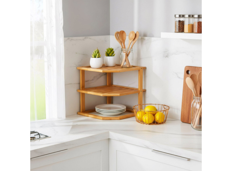 Rohová bambusová polička DEDAL