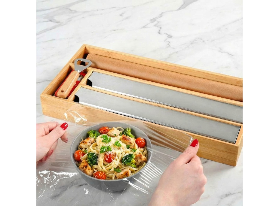 Bambusový zásobník na kuchynské fólie BORDE