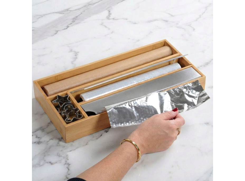 Bambusový zásobník na kuchynské fólie BORDE