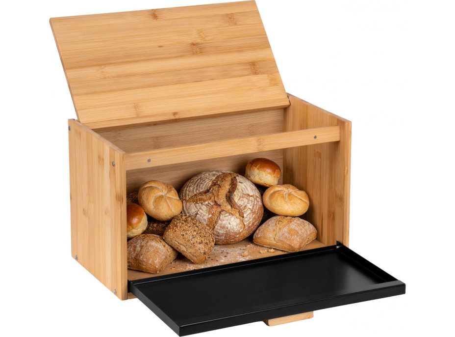 Bambusový chlebník CHARLES - prírodný/čierny