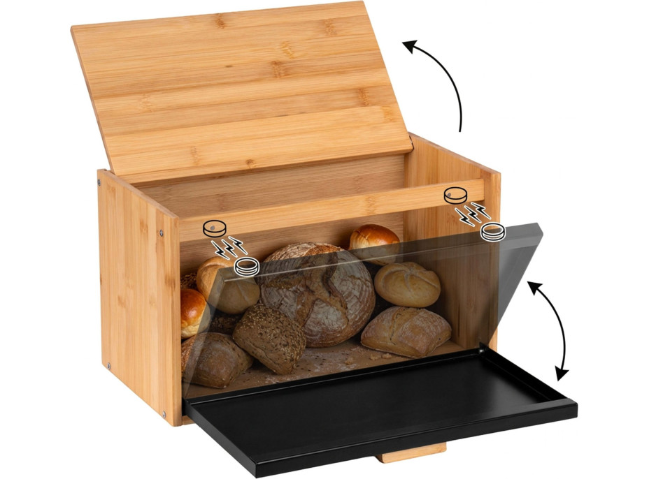 Bambusový chlebník CHARLES - prírodný/čierny