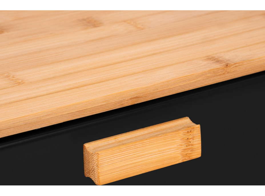 Bambusový chlebník CHARLES - prírodný/čierny