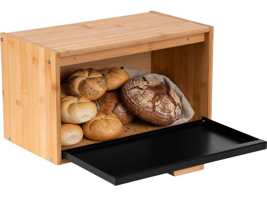 Bambusový chlebník CHARLES - prírodný/čierny