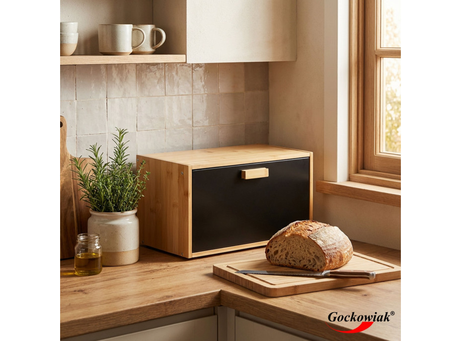 Bambusový chlebník CHARLES - prírodný/čierny