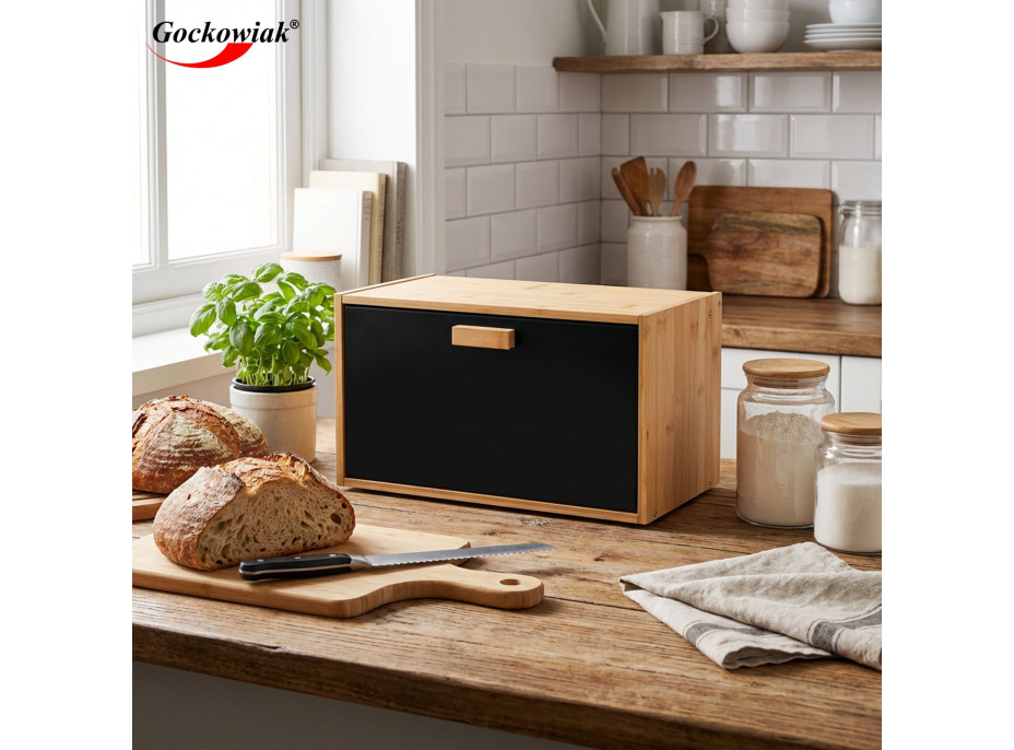 Bambusový chlebník CHARLES - prírodný/čierny