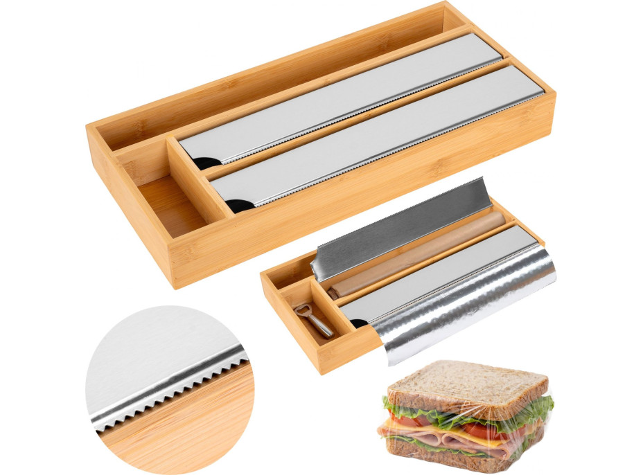 Bambusový zásobník na kuchynské fólie BORDE