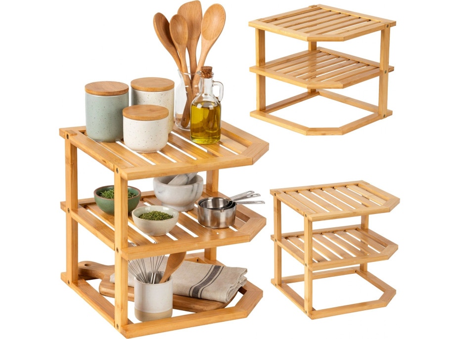 Rohová bambusová polička DEDAL