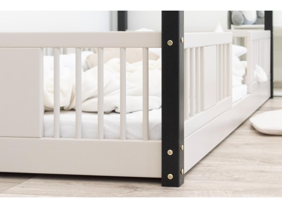 Detská domčeková Montessori posteľ z masívu borovice LUNA L - 160x80 cm