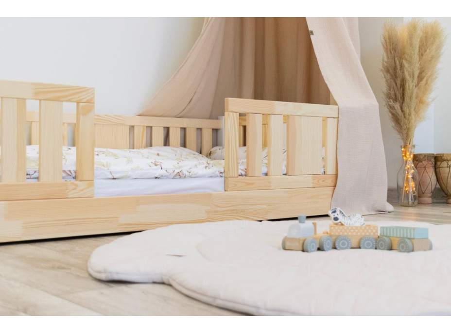 Detská Montessori posteľ z masívu borovice NIKO - 180x80 cm