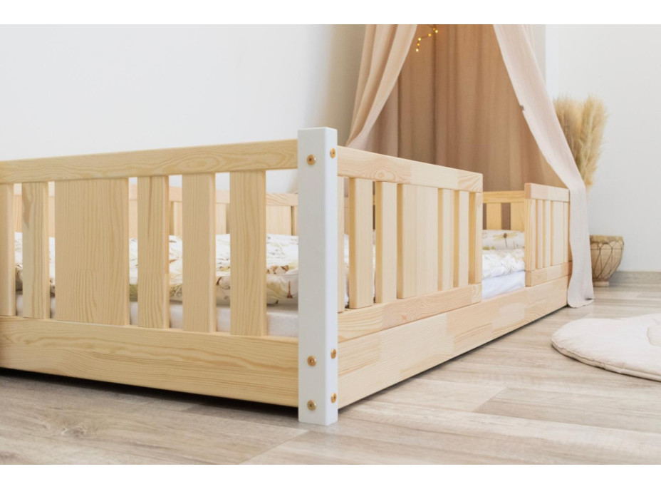 Detská Montessori posteľ z masívu borovice NIKO - 200x90 cm