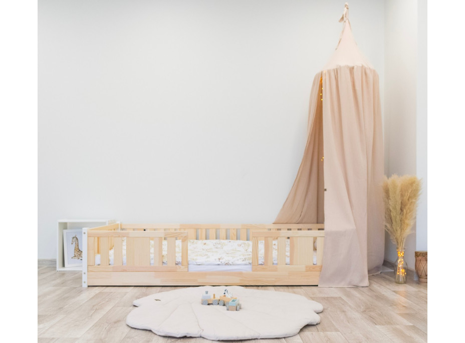 Detská Montessori posteľ z masívu borovice NIKO - 190x90 cm