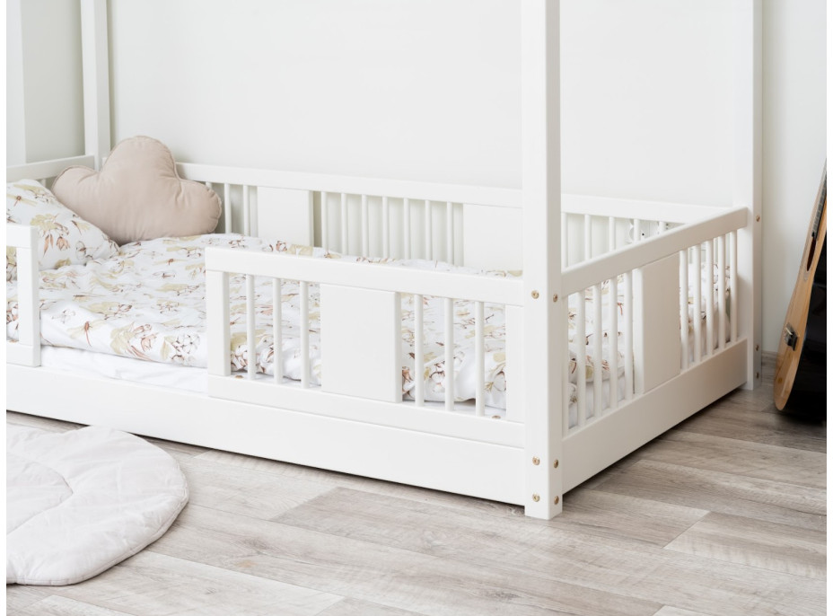 Detská domčeková Montessori posteľ z masívu borovice LUNA L - 180x80 cm