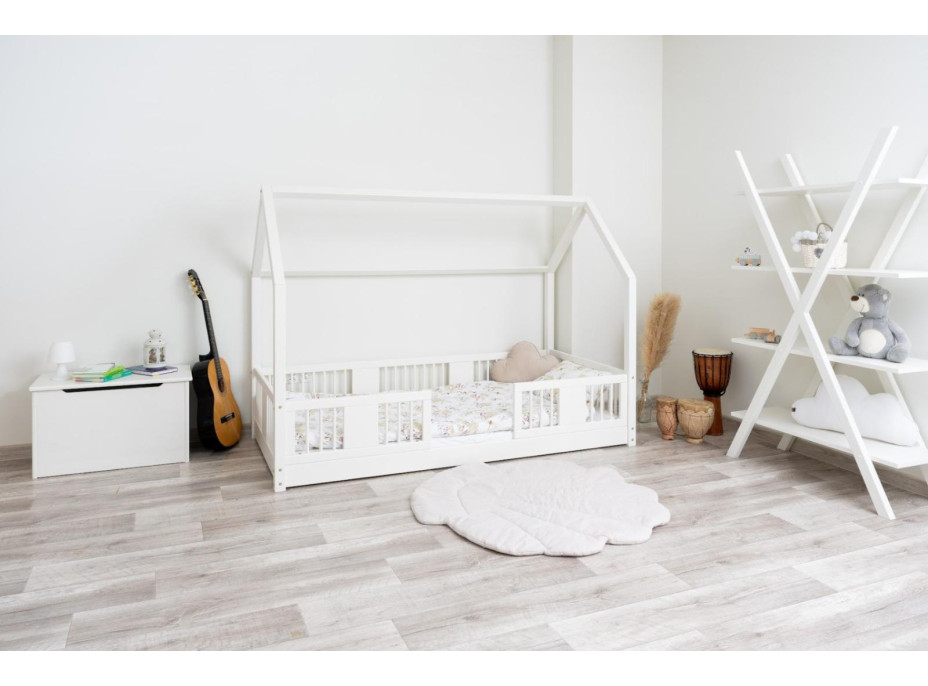 Detská domčeková Montessori posteľ z masívu borovice LUNA L - 200x90 cm