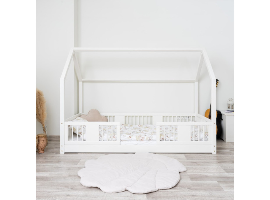 Detská domčeková Montessori posteľ z masívu borovice LUNA L - 190x90 cm