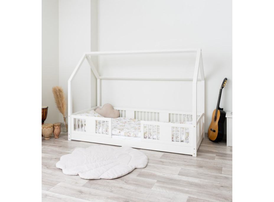 Detská domčeková Montessori posteľ z masívu borovice LUNA L - 190x90 cm