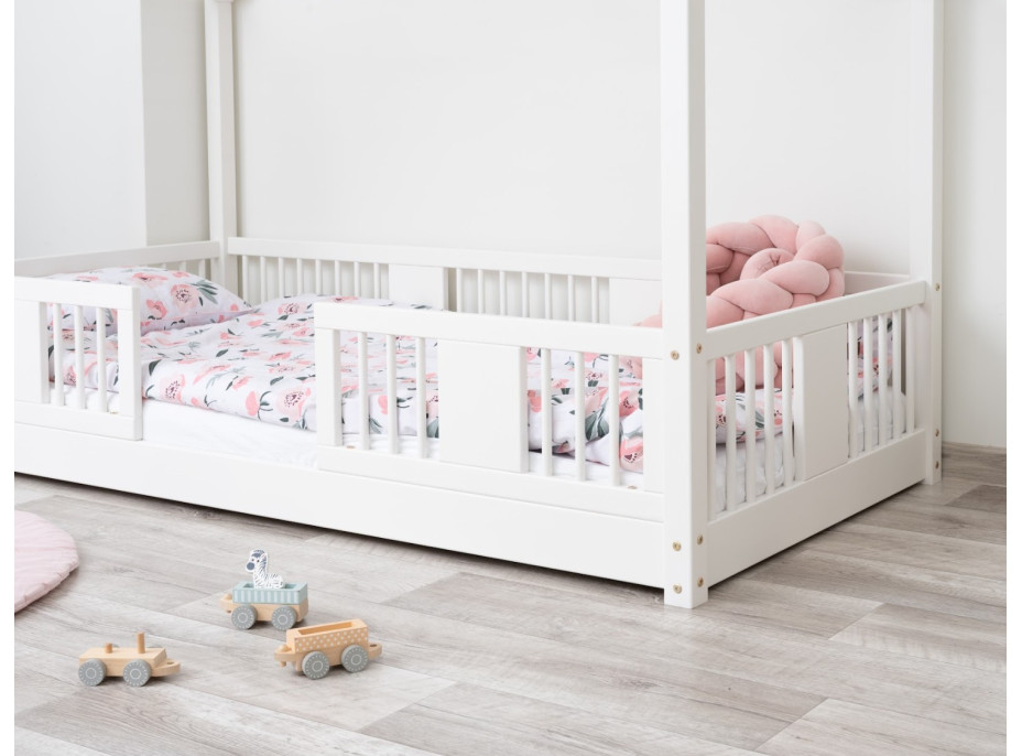 Detská domčeková Montessori posteľ z masívu borovice LUNA S - 190x90 cm