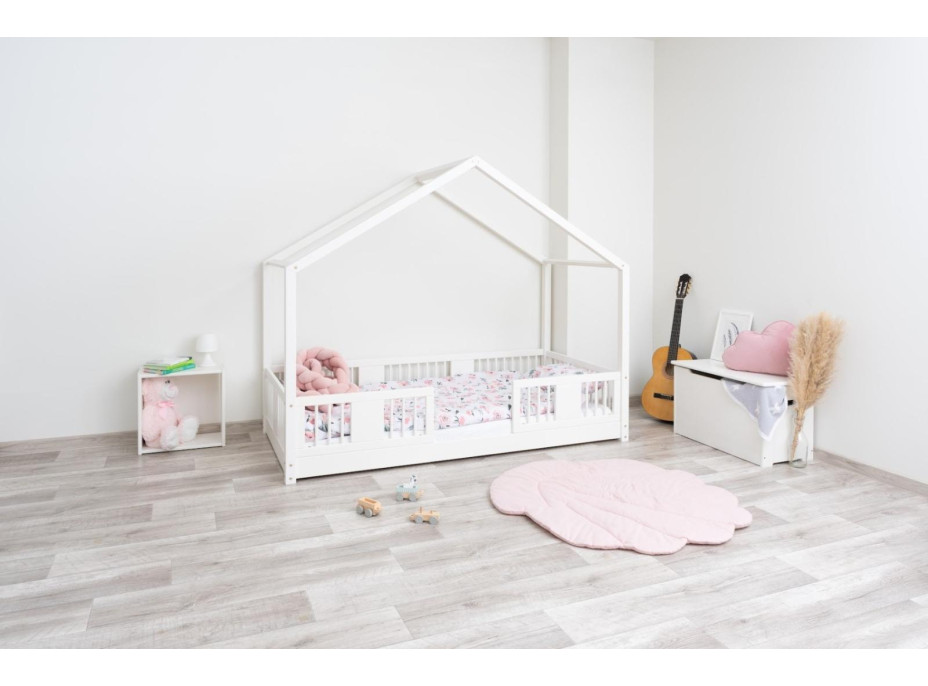 Detská domčeková Montessori posteľ z masívu borovice LUNA S - 200x90 cm