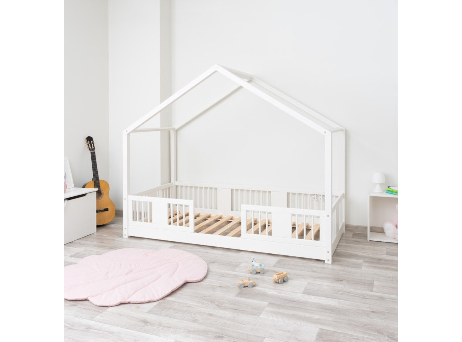 Detská domčeková Montessori posteľ z masívu borovice LUNA S - 180x80 cm