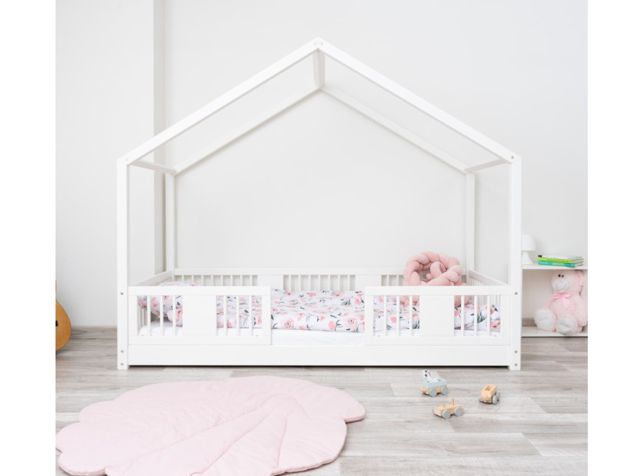 Detská domčeková Montessori posteľ z masívu borovice LUNA S - 180x80 cm