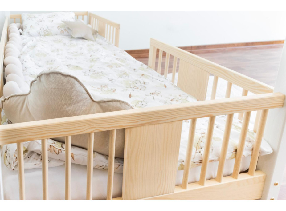 Detská domčeková Montessori posteľ z masívu borovice LUNA S - 200x90 cm
