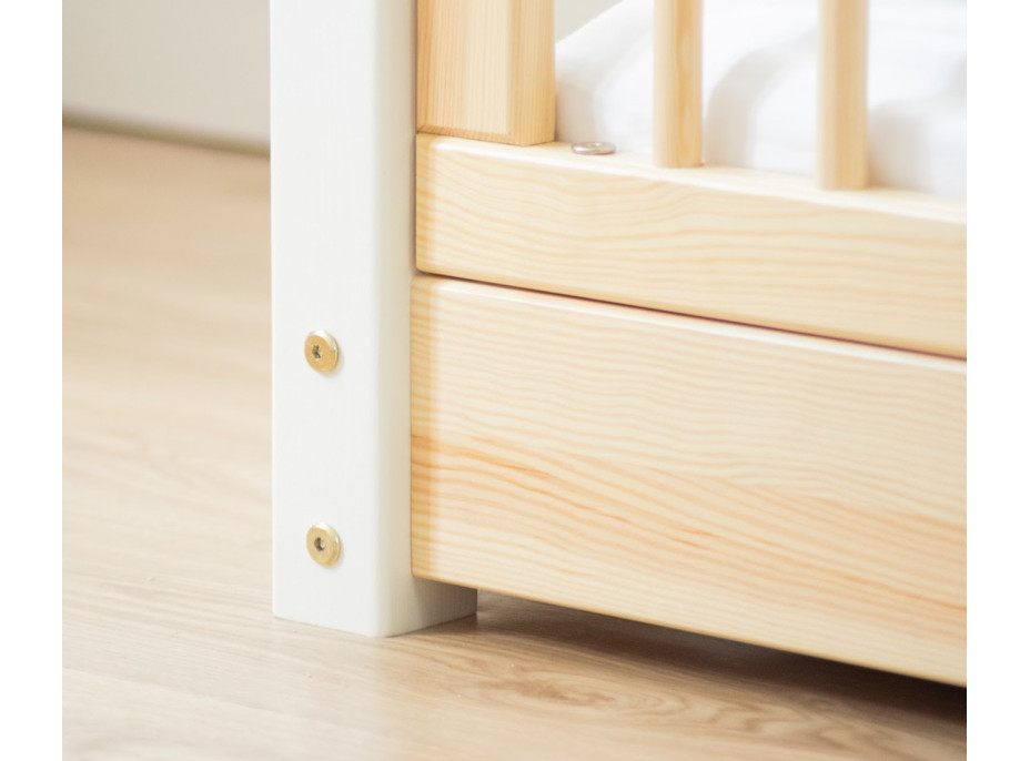 Detská domčeková Montessori posteľ z masívu borovice LUNA S - 180x80 cm