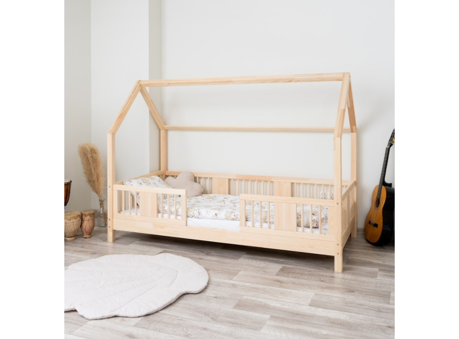 Detská domčeková posteľ z masívu borovice LUNA L 10 - 190x90 cm