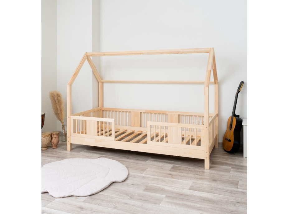 Detská domčeková posteľ z masívu borovice LUNA L 10 - 190x90 cm