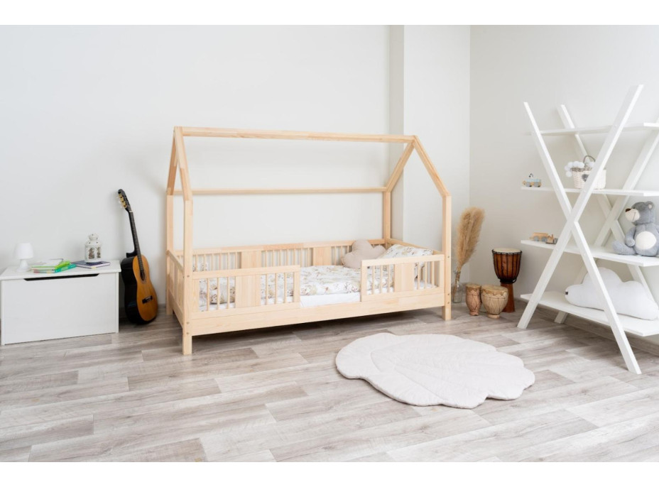 Detská domčeková posteľ z masívu borovice LUNA L 10 - 180x80 cm