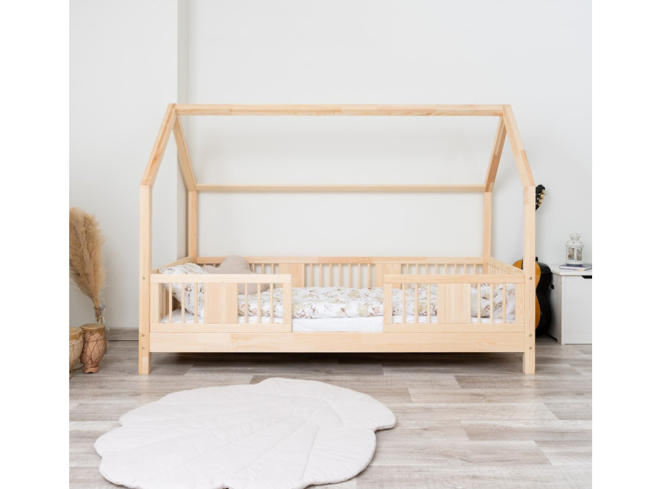 Detská domčeková posteľ z masívu borovice LUNA L 10 - 160x80 cm