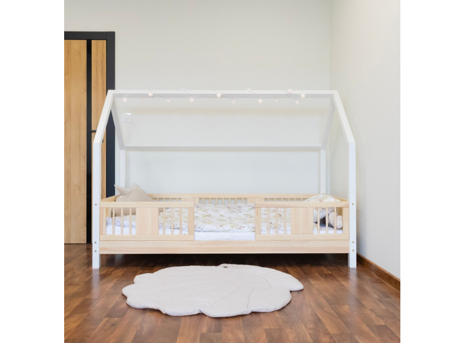 Detská domčeková posteľ z masívu borovice LUNA L 10 - 200x90 cm