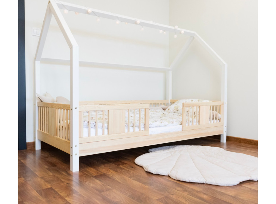 Detská domčeková posteľ z masívu borovice LUNA L 10 - 200x90 cm