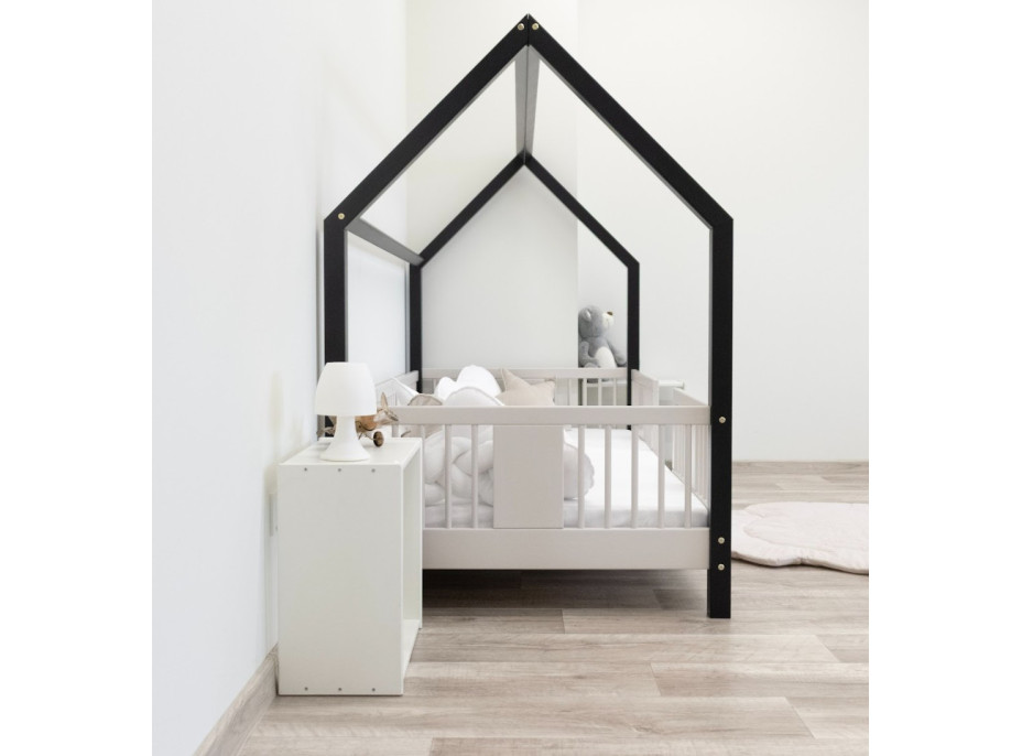 Detská domčeková posteľ z masívu borovice LUNA L 10 - 190x90 cm