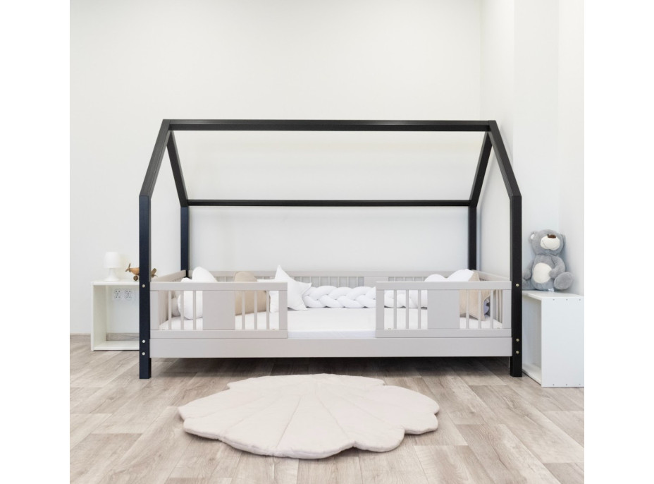 Detská domčeková posteľ z masívu borovice LUNA L 10 - 180x80 cm