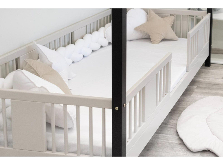 Detská domčeková posteľ z masívu borovice LUNA L 10 - 160x80 cm